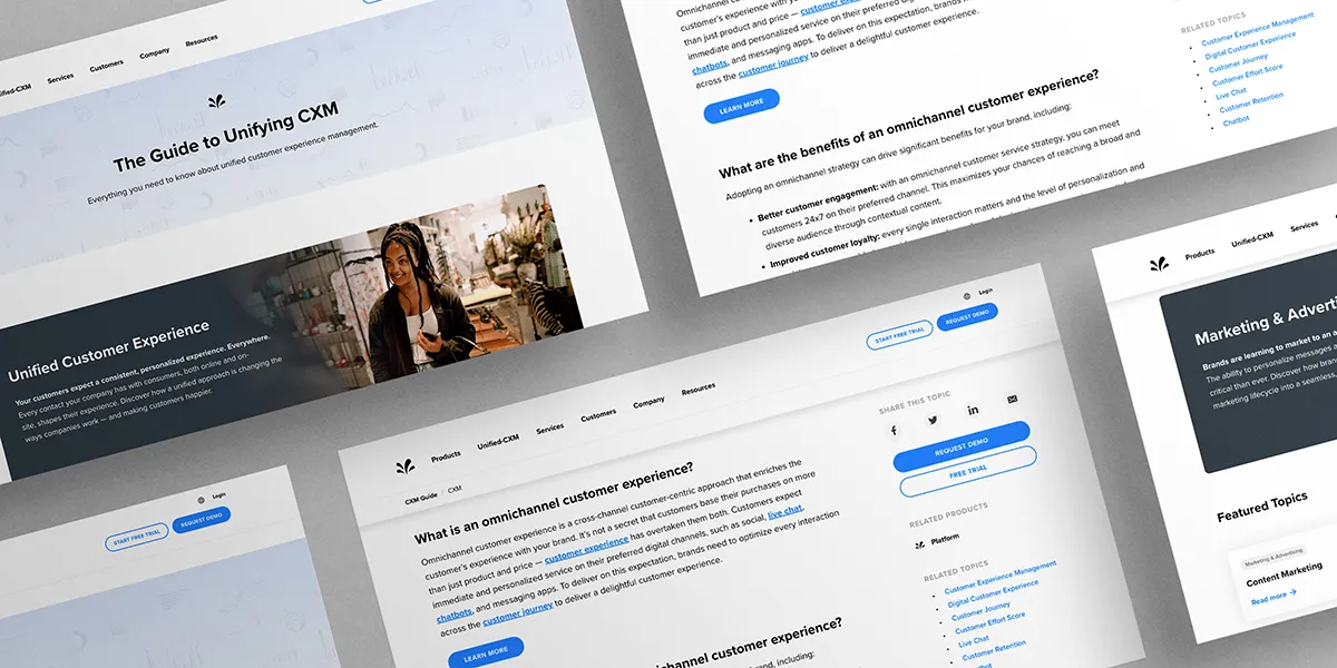 Screens from Sprinklr content hub.